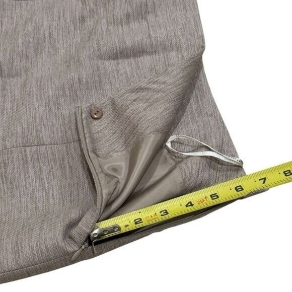 Lafayette 148 Tan and White Textured Pencil Skirt Wool Blend Career Capsule 12 - Picture 9 of 11